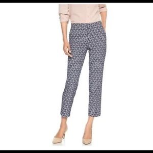 Banana Republic Avery Navy-White Art Deco Pants